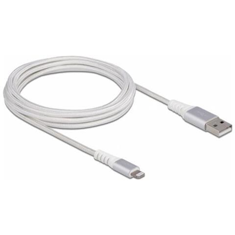 83003 Cavo Per Cellulare Argento, Bianco 3 M Usb A Lightning - Foto 1