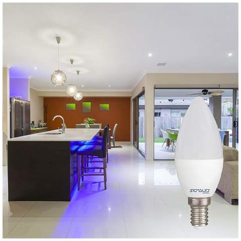 Pack 6 Pezzi Lampadina Led E14 6w (equivalente 45w) - Luce Bianca Calda 2800k - 480 Lumen - Classe Energetica A+ - Attacco Piccolo E14 - Candela C37 - Misure 10.6 X 6 X 10.6 Cm; 27 Grammi - Foto 2