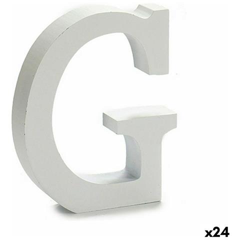 Lettera G Legno Bianco (2 X 16 X 14,5 Cm) (24 Unità) - Foto 1