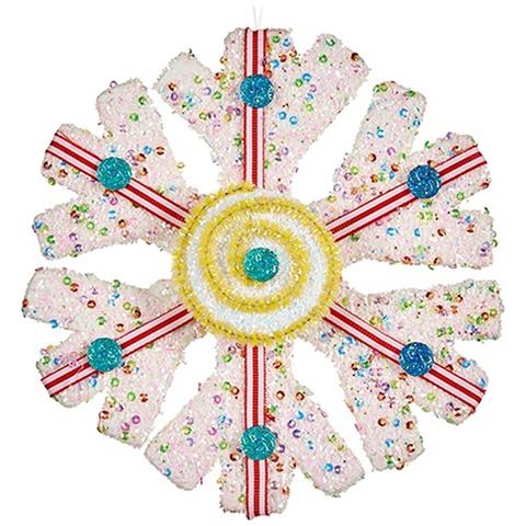 Decorazione Natalizia Fiocchi Di Neve Bianco Rosso 17 X 6 X 17 Cm (8 Unità) - Foto 2