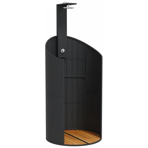 Doccia Esterno Nera 100x100x241,5 Cm Polyrattan E Legno Acacia - Foto 1