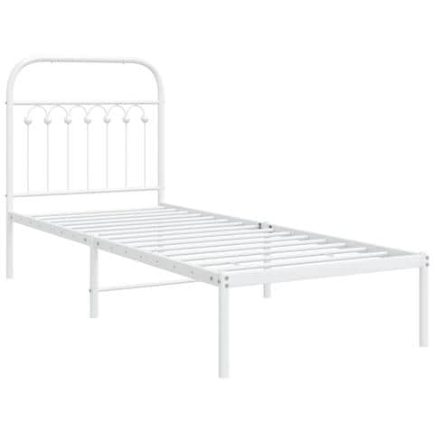 Giroletto Con Testiera Metallo Bianco 80x200 Cm - Foto 1