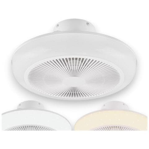 Plafoniera Lampadario Ø46 Cm Con Luce Led Effetto Stelle E Ventilatore Integrato Mjolby Trio Light - Foto 2