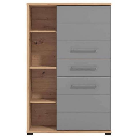 Mobile Da Interno Casa Con 3 Ripiani 2 Ante E 1 Cassetto In Legno Nobilitato Bilaminato - Grey - Foto 1