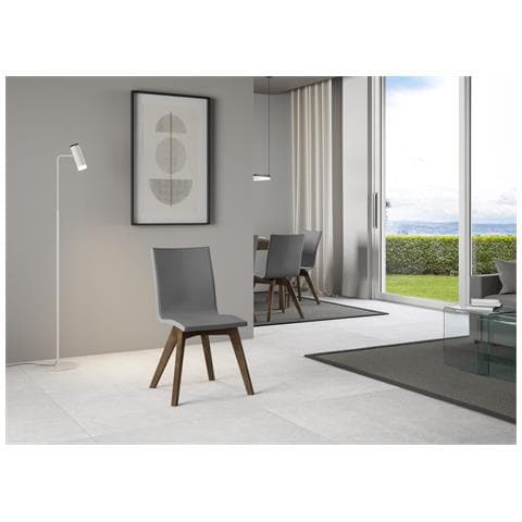 Sedia Trudy Gambe Noce Cuscino Grigio 11 - Foto 1