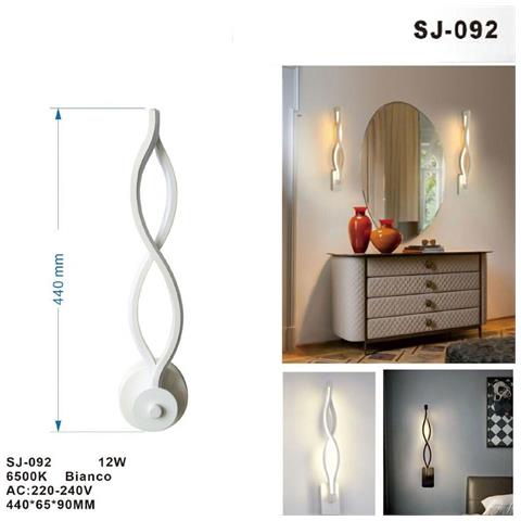 Applique Lampada Per Interno Moderna Da Parete Muro 12w Luce Calda Sj-092 - Foto 3