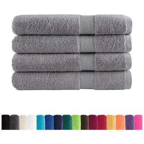 Asciugamani Premium SOLUND 4 pz Grigi 100x200cm 600gsm - Foto 2