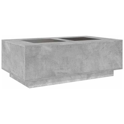 Tavolino Salotto Con Led Infinity Grigio Cemento 116x69x40 Cm - Foto 2