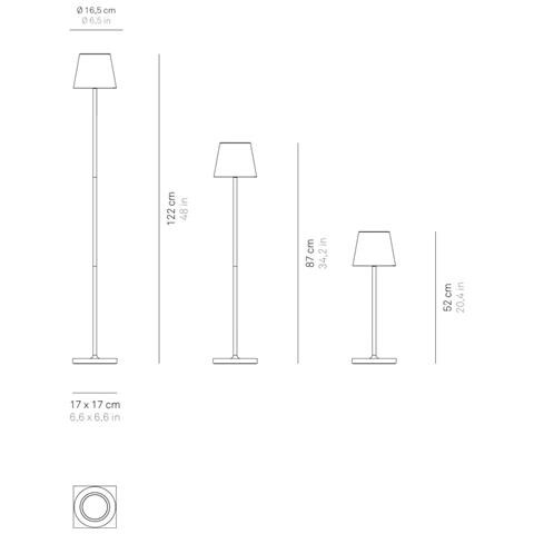 Lampada A Led Poldina Pro L Bianca Ricaricabile E Dimmerabile 122cm Con Batteria Fino A 12 Ore - Foto 1