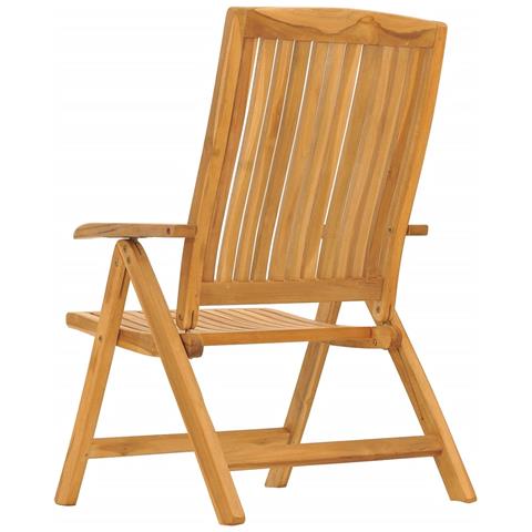 Sedie da Giardino Reclinabili con Cuscini 8 pz in Legno di Teak - Foto 10