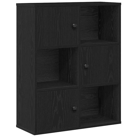 Libreria Rovere Nero 60x24x76,5 Cm In Legno Multistrato - Foto 2