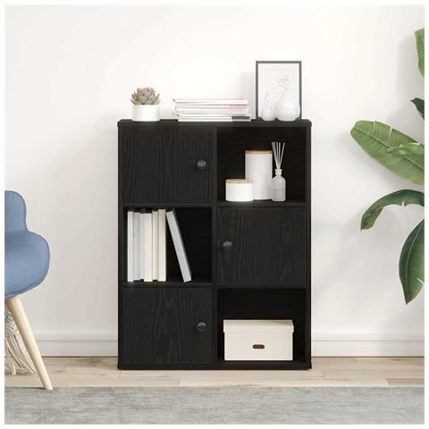 Libreria Rovere Nero 60x24x76,5 Cm In Legno Multistrato - Foto 3