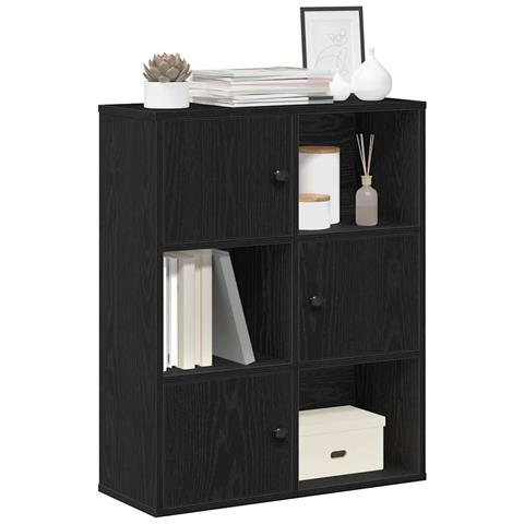 Libreria Rovere Nero 60x24x76,5 Cm In Legno Multistrato - Foto 1