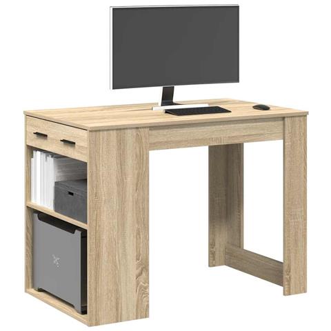 Scrivania Con Cassetto Ripiano Rovere Sonoma Legno Multistrato - Foto 1