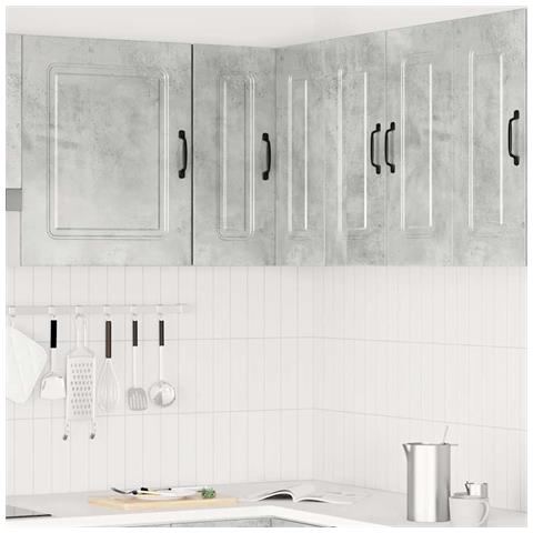 Pensile Da Cucina Ad Angolo Kalmar Grigio Cemento In Truciolato - Foto 3