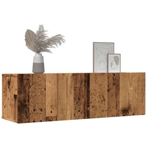 Mobili Tv A Parete 2pz Legno Antico 100x30x30 Cm - Foto 3