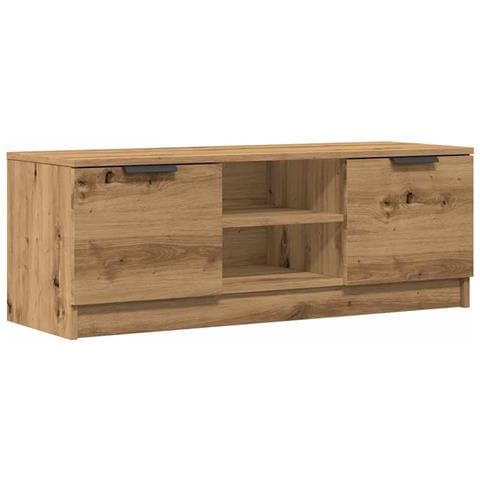 Mobile Tv Marrone Artigianale 102x35x36,5 Cm Legno Multistrato - Foto 2