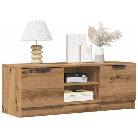 Mobile Tv Marrone Artigianale 102x35x36,5 Cm Legno Multistrato - Foto 1