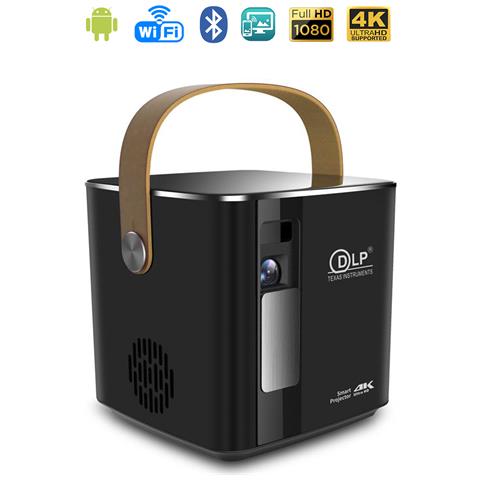 Mini Videoproiettore Portatile Led P12, Dlp. Fullhd1080p. Android 9.0, Wi-fi. Clonazione Schermo. Batteria Ricaricabile. Netflix, Youtube, Ecc. 11x10,4x10,6 Cm. Colore Nero - Foto 1