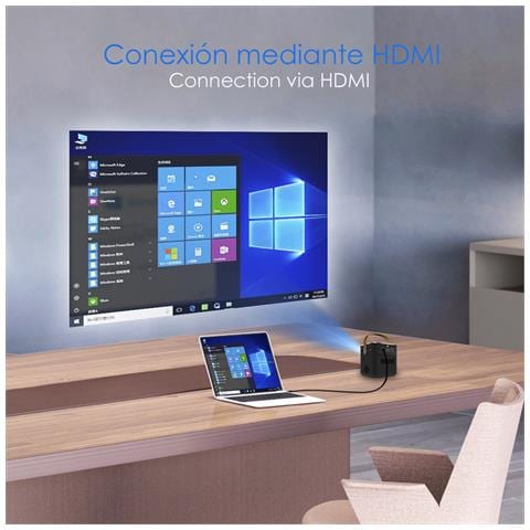 Mini Videoproiettore Portatile Led P12, Dlp. Fullhd1080p. Android 9.0, Wi-fi. Clonazione Schermo. Batteria Ricaricabile. Netflix, Youtube, Ecc. 11x10,4x10,6 Cm. Colore Nero - Foto 2