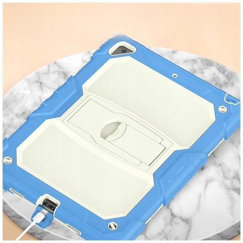 Custodia Impermeabile Per Ipad Air 3/pro 10.5"" Con Strap E Supporto - Blu Resistente - Foto 2