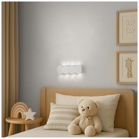 Applique Da Muro 8 Led Lampada A Parete Bianco Con Luce Bianco Freddo 21x8x3cm - Foto 4