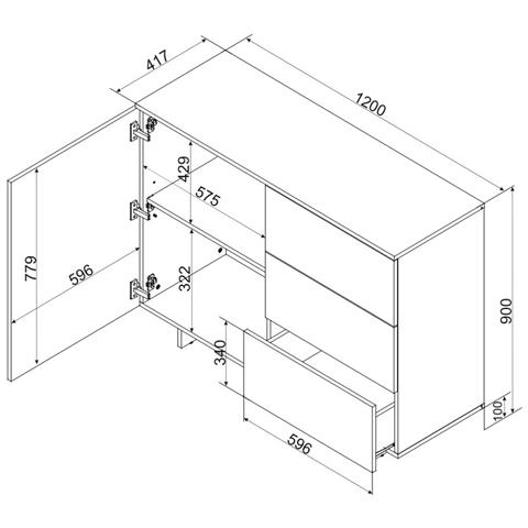 1D3S Cassettiera ALMA 120x41,5xH90 cashmere - Foto 4