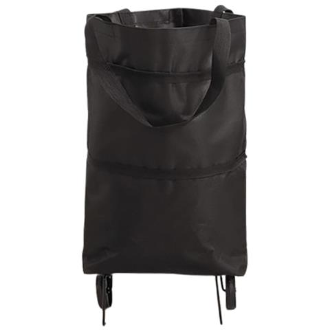 Borsa Della Spesa Pieghevole Con Ruote - Black - Foto 1