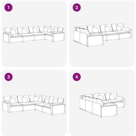 Divano Modulare con Cuscini in Velluto Verde Scuro - Foto 9