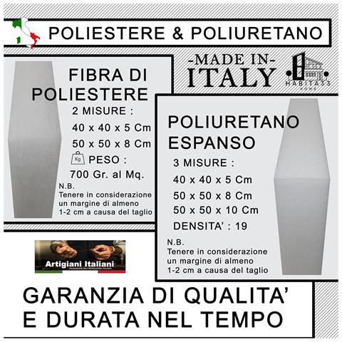 Set 4 Imbottitura Cuscini 50x50x10, Inserto Cuscino Poliuretano Per Cuscini Sedie Cucina O Esterno, Cuscino Personalizzato, Made In Italy (4, Poliuretano 50x10 Cm) - Foto 5