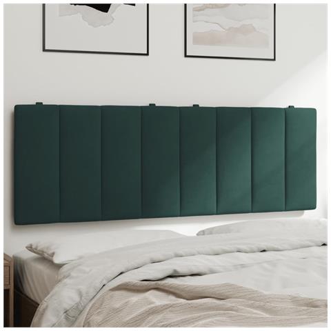 Cuscino Testiera Verde Scuro 140 cm in Velluto - Foto 2