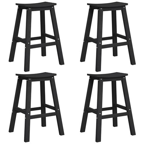 Sgabelli da bar  6 pz Nero HDPE, Sgabelli da bar  2 pz Nero HDPE - Foto 1