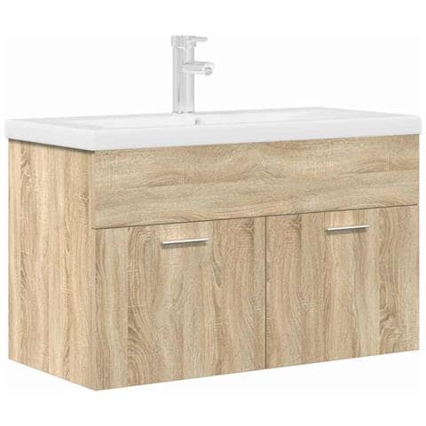 Mobile da Bagno con Lavabo Integrato e Rubinetto Rovere Sonoma - Foto 1