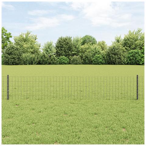 Euro Fence con 5 Posti U Grigio 0,4x10 m Acciaio - Foto 2