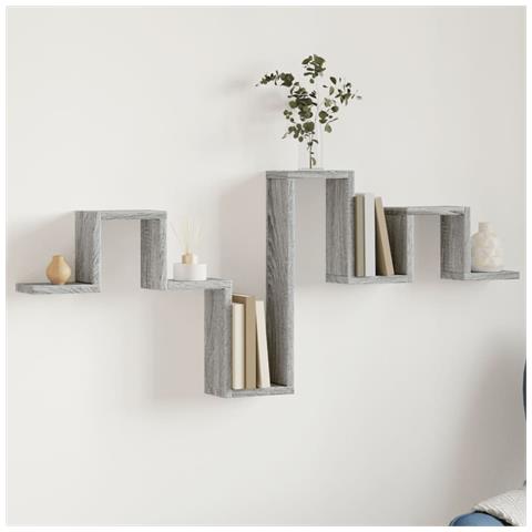 Mensola a Muro Grigio Sonoma 104,5x10x43 cm Legno Multistrato - Foto 2