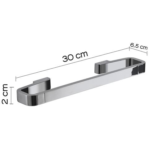 Portasalviette 35 Cm Da Muro In Ottone E Cromall A821-30 Serie Samoa Cromato - Foto 2