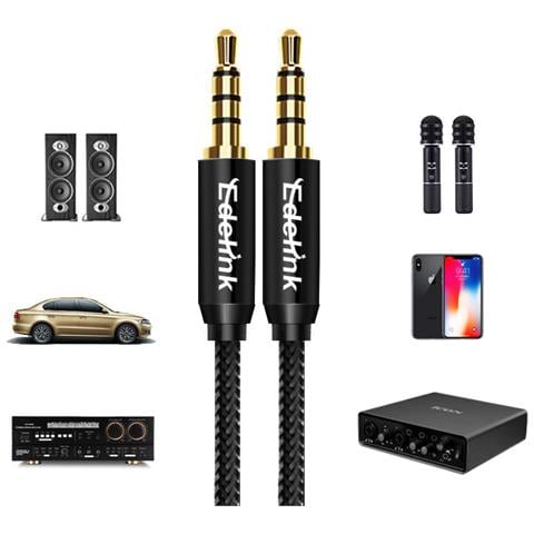 Cavo Audio 3.5mm A 4 Poli Maschio-maschio Per Auto, Cuffie Da Gioco E Streaming Live 3m - Foto 7