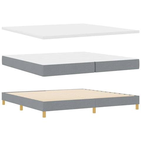 Letto a molle con materasso crema 90x200 cm Grigio chiaro - Foto 1