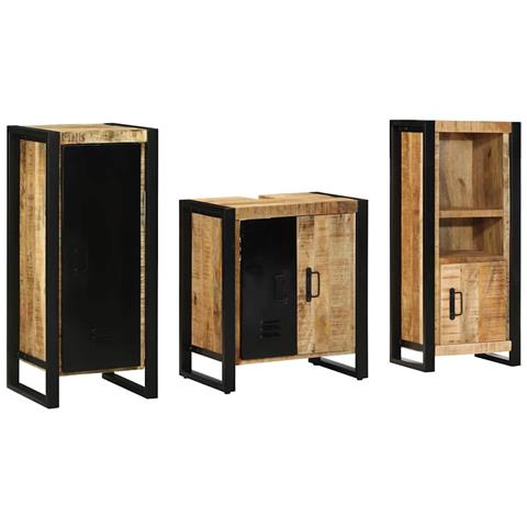 Set di mobili per il bagno 3 pcs Legno di mango massello - Foto 2