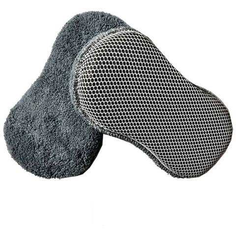 Spugna Per Lavaggio Auto A Forma Di 8 In Pile Corallo Singolo Lato - Pulizia Antigraffio Grey - Foto 1