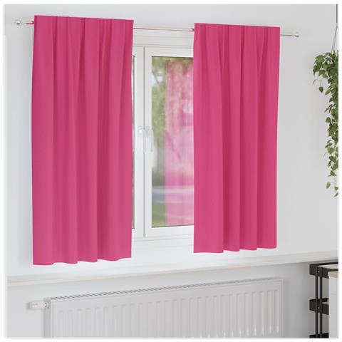 Tende con tende 2 pcs Rosa Vivo 175x140cm Poliestere - Foto 2