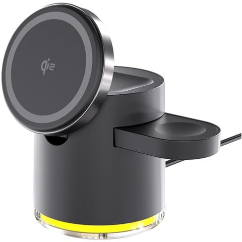 Caricatore Wireless Magnetico Pieghevole 3-in-1: Stazione Di Ricarica Rapida Qi2 Da 15w Per Smartphone, Orologi E Auricolari Black - Foto 1