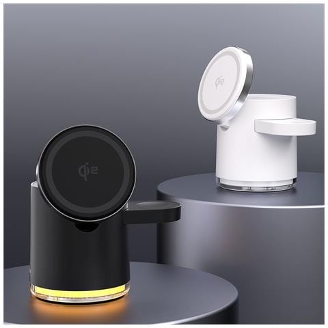 Caricatore Wireless Magnetico Pieghevole 3-in-1: Stazione Di Ricarica Rapida Qi2 Da 15w Per Smartphone, Orologi E Auricolari Black - Foto 2