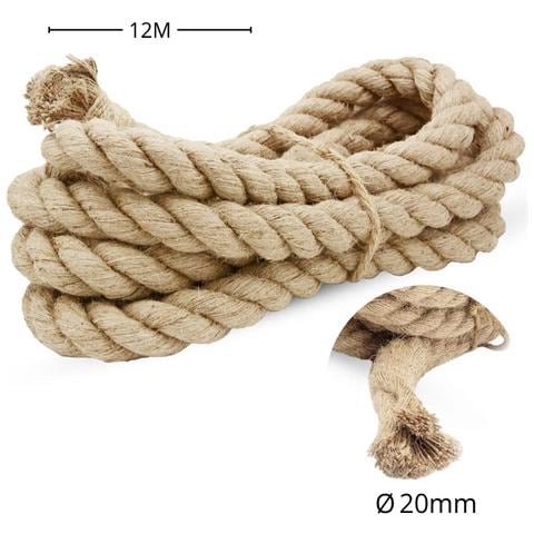 Corda Di Juta 20 Mm X 12 M Fune, Spago Di Canapa Naturale Fai Da Te, Giardino - Foto 6