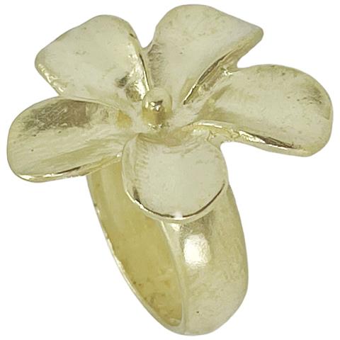 Anello ""grande Fiore"" Placcato Oro, Misura 16, Placcato Zama - Foto 1