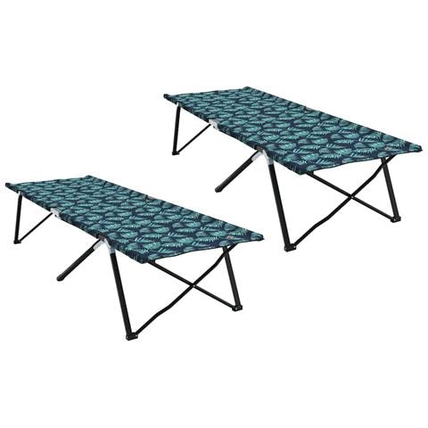 Letto da campeggio pieghevole Pieghevole 2 pcs Motivo a foglia - Foto 1