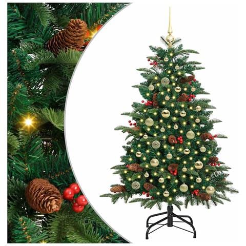 Albero di Natale artificiale con 150 LED Verde 150 cm - Foto 1