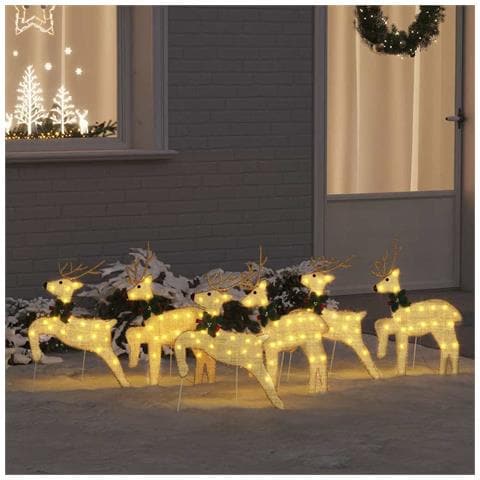 Renne LED 6 pcs Oro Tessuto - Foto 2