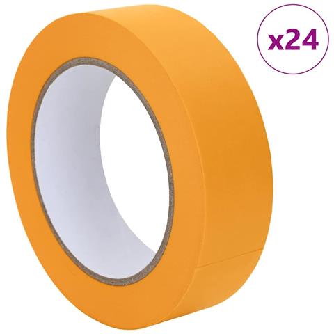Nastri Adesivi per Pittori 24 pcs Giallo 30mm x 50m Carta - Foto 1
