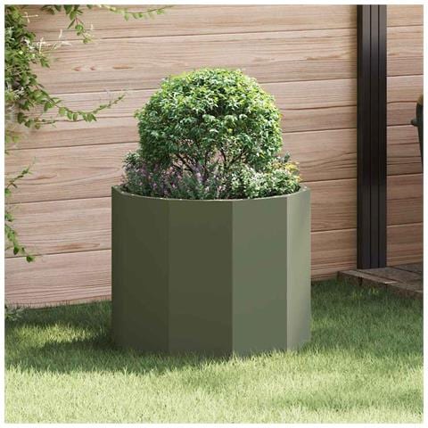 Fioriera Verde oliva 60 x 60 x 50 cm Acciaio - Foto 2
